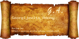 Georgijevits Adony névjegykártya